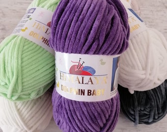 Fil de velours pour bébé, dauphin de l'Himalaya, fil peluche, fil à tricoter, fil au crochet pour couverture pour bébé, fil pour couverture de bébé, fil chenille, fil d'hiver