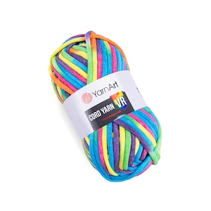 YarnArt Cord Yarn VR-Knitting Yarn, Cord Yarn,Macrame Yarn,Multicolor Yarn,Cotton Yarn,Home Decoration Yarn,Blanket Yarn, 8.80 Oz, 79.83 Yds