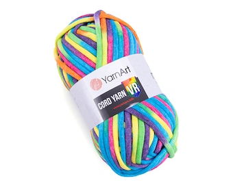 YarnArt VR Cord Yarn: Multicolor Cotton-Polyester Blend (8.80 Oz, 79.83 Yds)