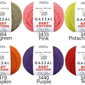 Gazzal Baby Cotton Yarn 50gr/165meters Amigurumi Cotton Yarn Soft Cotton Acrylic Blend Yarn Summer Yarn for Clothing image 6