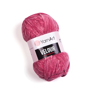 YarnArt Velour - Plush Yarn,Amigurumi Yarn,Velvet Blanket Yarn,100% MicroPolyester,Velvet Knitting Yarn, Baby Yarn, 3.52 Oz,185.91 Yds