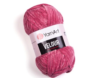 YarnArt Velour - Fil en peluche, fil Amigurumi, fil de couverture en velours, 100% micropolyester, fil à tricoter en velours, fil pour bébé, 3,52 oz, 185,91 verges