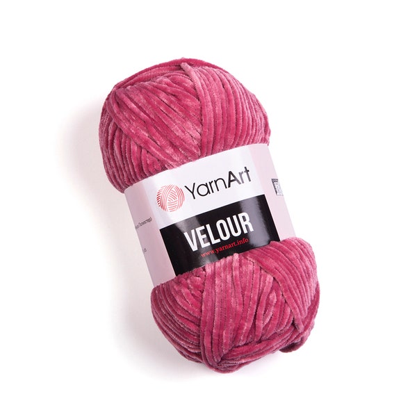 YarnArt Velour - Plush Yarn,Amigurumi Yarn,Velvet Blanket Yarn,100% MicroPolyester,Velvet Knitting Yarn, Baby Yarn, 3.52 Oz,185.91 Yds