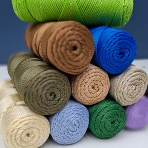 1.5-2mm Polyester Macrame Cord,100g, 153 Yards for Knitting & Crochet