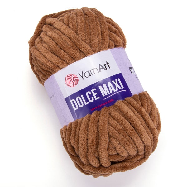 Yarnart Dolce Maxi - Chenille Soft Velvet Knitting Yarn Super Bulky,Velvet Yarn,Soft Yarn,Blanket Yarn,Plush Yarn,7.04 Oz,76.55 Yds