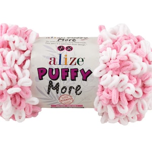 Alize Puffy More Chunky Hand Knitting Yarn: Suede Texture MicroPolyester