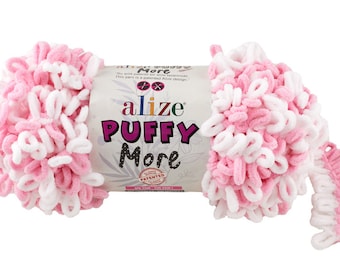 Alize Puffy More Chunky Hand Knitting Yarn: Suede Texture MicroPolyester