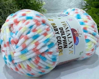 Himalaya Dolphin Baby Colors,Velvet Yarn: 100% Polyester, Knitting Crochet