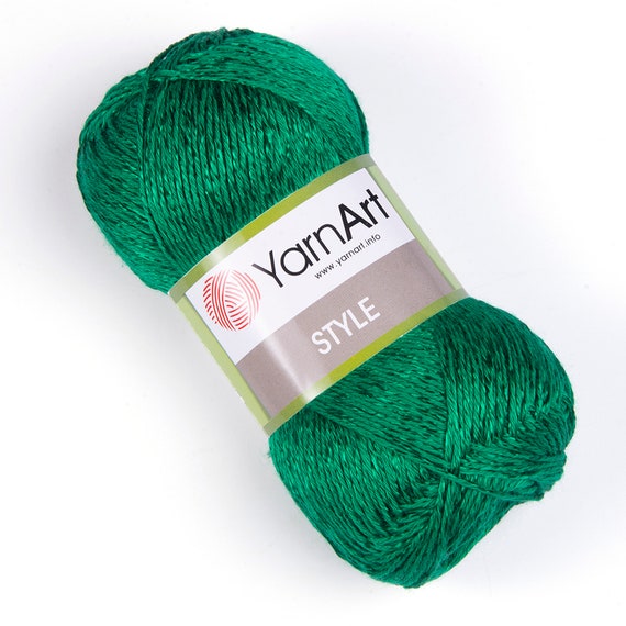 Yarnart Style Shawl Yarn, Glittery Crocheting Yarn, Accessory Yarn, 67%  Cotton Yarn, Shiny Knitting Yarn, Summer Yarn,1.76 Oz, 202.32 Yds 