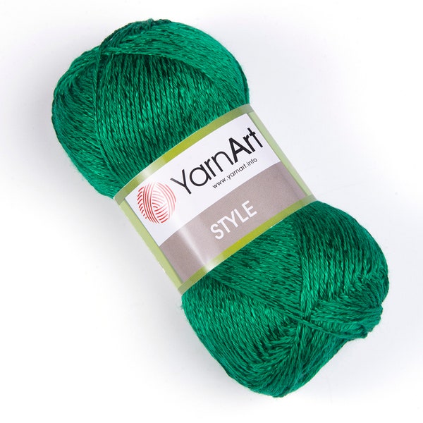 YarnArt Style - Shawl Yarn, Glittery Crocheting Yarn, Accessory Yarn, 67% Cotton Yarn, Shiny Knitting Yarn, Summer Yarn,1.76 Oz, 202.32 Yds