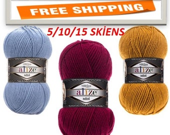 Alize Superlana Midi,FREE SHİPPİNG...5/10/15 SKEİNS Knitting Yarn,heavy worsted yarn,aran wool yarn,heavy weight wool yarn