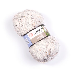 YarnArt Tweed-Winter Yarn, Cardigan Yarn, Sweater Yarn, Soft Crochet Yarn, 30% Wool, Knitting Yarn, Wool Blend Yarn, 3.52 Oz, 328.08 Yds