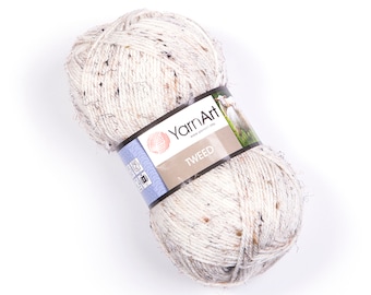 YarnArt Tweed-wintergaren, vestgaren, truigaren, zacht gehaakt garen, 30% wol, breigaren, wolmixgaren, 3,52 oz, 328,08 yd