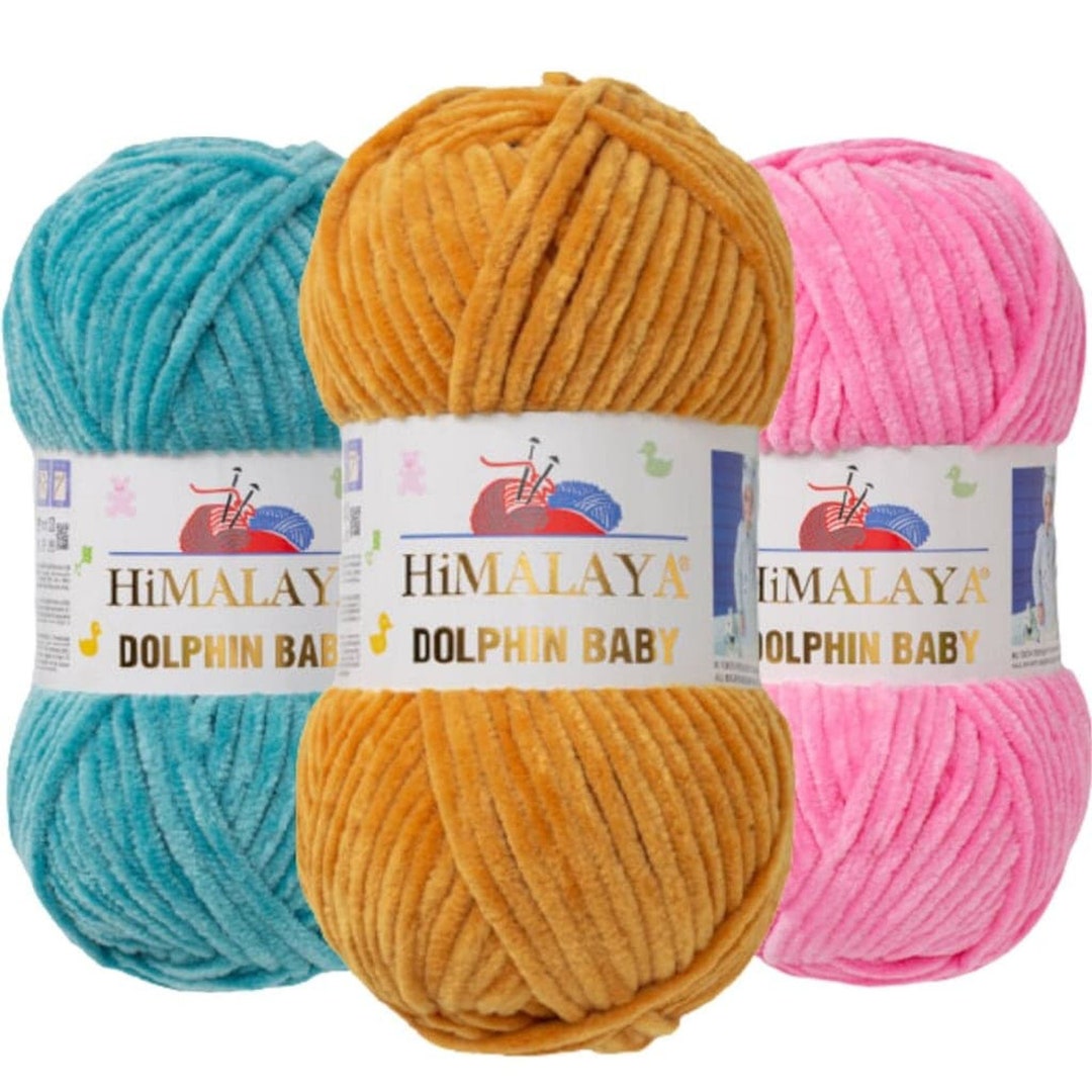 5 Skein (Pack) Himalaya Dolphin Baby Chenille Yarn, 100% Polyester, Each  Skein 100 gr (3.5 oz), 120 m (131 yd), 6 : Super Bulky, Yellow - 80302