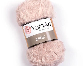 Yarnart Mink - Fil de bébé, fil doux, fil de jouet, fil amigurumi, fil gonflé, fil de cils, fil de jouets mous, fil de fourrure, 1,76 Oz, 82,02 Yds