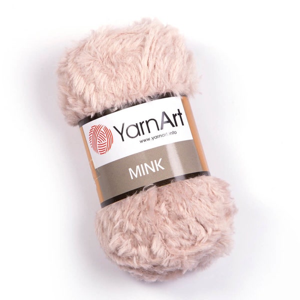 Yarnart Mink - Fil de bébé, fil doux, fil de jouet, fil amigurumi, fil gonflé, fil de cils, fil de jouets mous, fil de fourrure, 1,76 Oz, 82,02 Yds