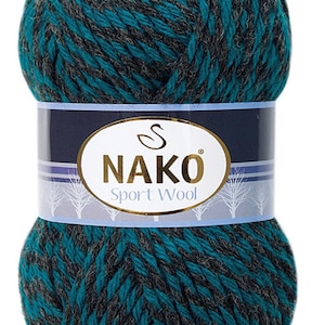 Nako Sport Wolle Babywolle,Wickelgarn,Schal,Acrylgarn,Pulloverwolle,Strickgarn,Wintergarn,Häkelgarn,Babygarn,Mützengarn