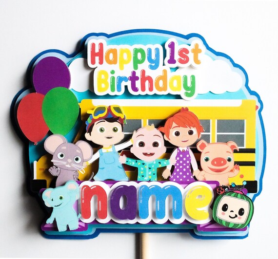 Cocomelon Birthday Cake Topper Printable Cake Topper Birthda