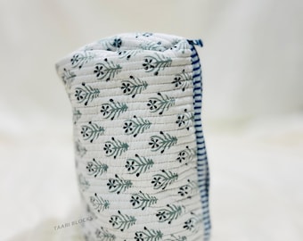Set Of 3 Quilted Toiletry Bag, Indian Cotton Block Print Toiletry Bag Vintage Makeup Bag Travel bag Make up Pouch, Quilted Pouch