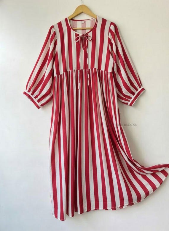 red and white vertical striped dress Spectacular 1930s Unlabeled Red & White Striped Cotton Strapless Sweet Shrimpton Couture