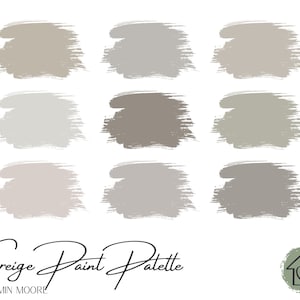 Greiges - Benjamin Moore Paint Palette - Paint Color Schemes for Interior and Exterior - Paint Color Palette