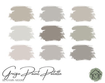 Greiges - Benjamin Moore Paint Palette - Paint Color Schemes for Interior and Exterior - Paint Color Palette