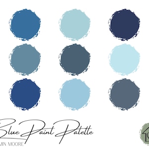 Blues - Benjamin Moore Paint Palette - Paint Color Schemes for Interior and Exterior - Paint Color Palette