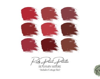 Benjamin Moore Reds Paint Palette: Interior & Exterior Paint Colors with Cottage Red (Digital Download)