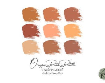 Benjamin Moore Oranges Paint Palette: Interior & Exterior Paint Colors with Flower Pot (Digital Download)