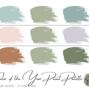 Color of the Year October Mist - Benjamin Moore Paint Palette - Paint Color Schemes for Interior and Exterior - Paint Color Palette