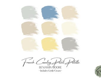 French Country Benjamin Moore Paint Palette: Interior Color Scheme with Gentle Cream (Digital Download)