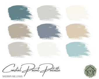 Coastal - Sherwin Williams Paint Palette - Paint Color Schemes for Interiors - Paint Color Palette - Paint Color Ideas