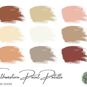Southwestern - Benjamin Moore Paint Palette - Paint Color Schemes for Interiors - Paint Color Palette - Paint Color Ideas