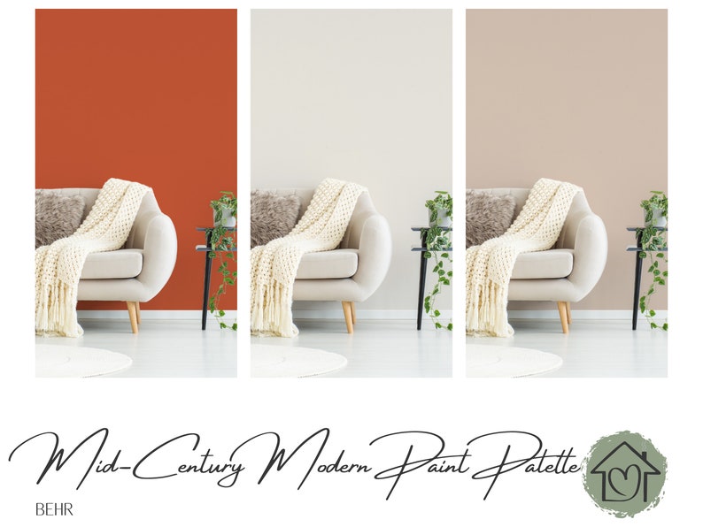 Midcentury Modern Behr Paint Palette Paint Color Schemes Etsy
