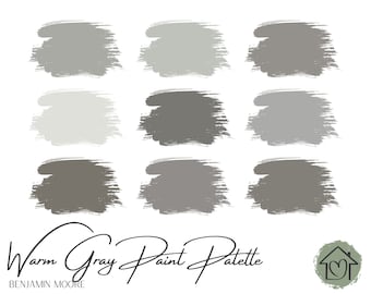 Warm Grays - Benjamin Moore Paint Palette - Paint Color Schemes for Interior and Exterior - Paint Color Palette