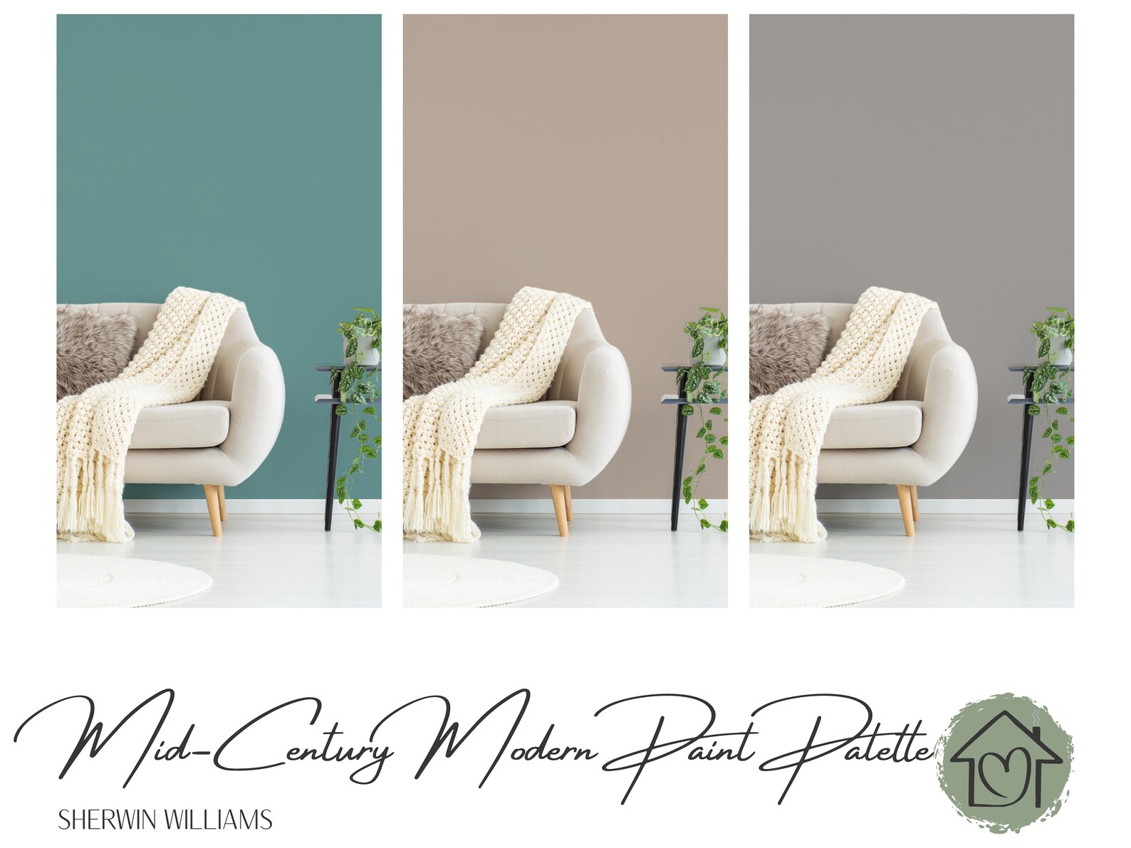 Mid-century Modern Sherwin Williams Paint Palette Paint Color Schemes