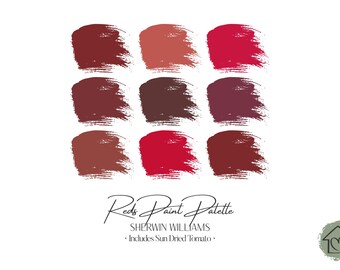 Sherwin Williams Reds Paint Palette: Interior & Exterior Paint Colors with Sun Dried Tomato (Digital Download)