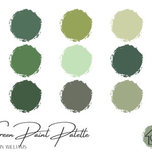 Greens - Sherwin Williams Paint Palette - Paint Color Schemes for Interior and Exterior - Paint Color Palette