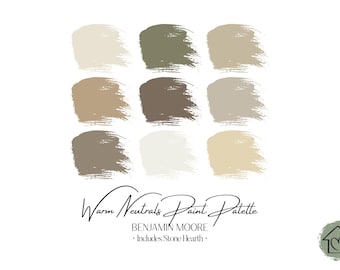 Benjamin Moore Warm Neutrals Paint Palette: Interior & Exterior Paint Colors with Stone Hearth (Digital Download)