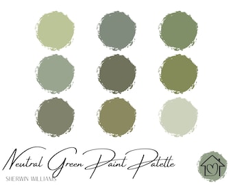 Neutral Greens - Sherwin Williams Paint Palette - Paint Color Schemes for Interior and Exterior - Paint Color Palette