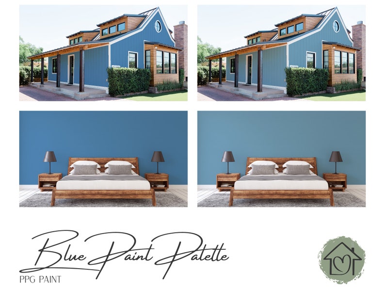 Blues PPG Paint Palette Paint Color Schemes for Interior Etsy