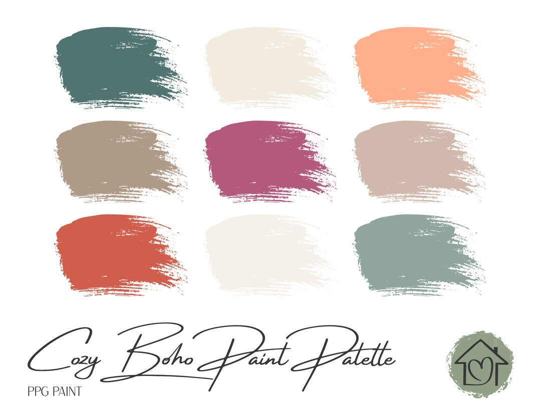 Cozy Boho PPG Paint Palette Paint Color Schemes for Interiors