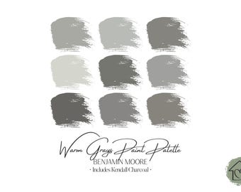Benjamin Moore Warm Grays Paint Palette: Interior & Exterior Paint Colors with Kendall Charcoal (Digital Download)