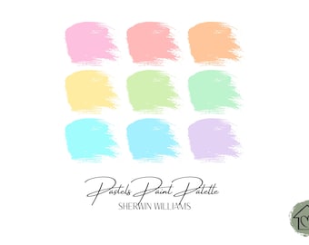 Sherwin Williams Pastels Paint Palette: Interior & Exterior Paint Colors (Digital Download)