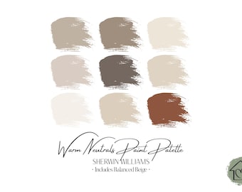 Sherwin Williams Warm Neutrals Paint Palette: Interior & Exterior Colors with Balanced Beige (Digital Download)