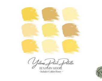 Benjamin Moore Yellows Paint Palette: Interior & Exterior Paint Colors with Golden Honey (Digital Download)
