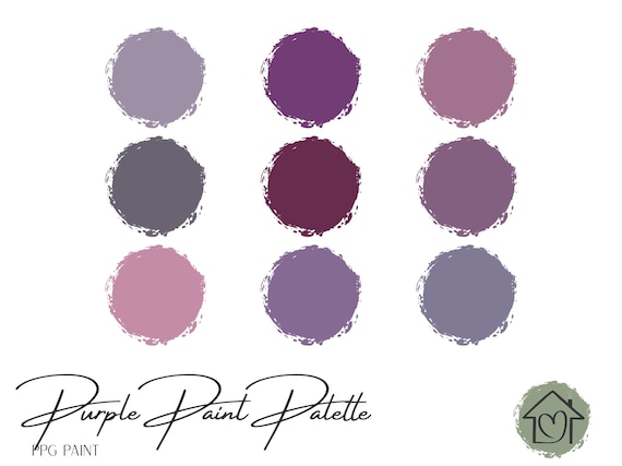 Purples PPG Paint Palette Paint Color Schemes for Interior - Etsy