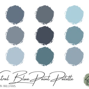 Neutral Blues - Sherwin Williams Paint Palette - Paint Color Schemes for Interior and Exterior - Paint Color Palette
