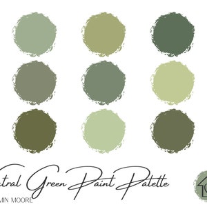 Neutral Greens - Benjamin Moore Paint Palette - Paint Color Schemes for Interior and Exterior - Paint Color Palette