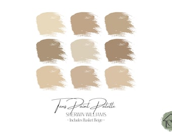 Sherwin Williams Tans Paint Palette: Interior & Exterior Paint Colors with Basket Beige (Digital Download)